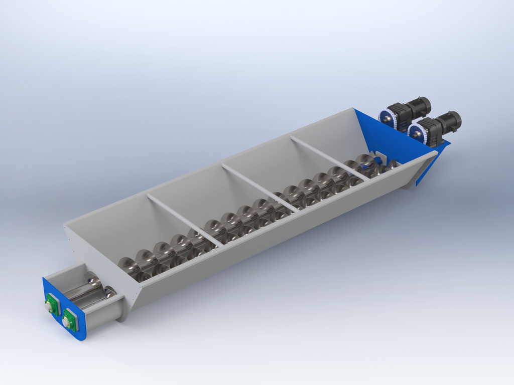 Twin-Screw Conveyor for Fish Meal Processing