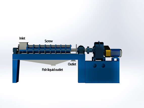Internal structure of fishmeal screw press